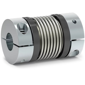 R+W MK2 100 60 22 12 miniature bellow coupling, stainless steel and aluminium