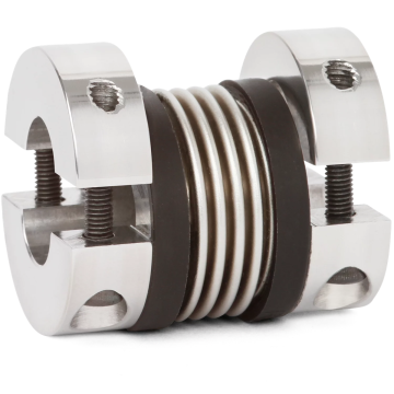 MKH 100 60 19 19 miniature bellow coupling, stainless steel and aluminium