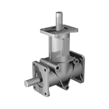 Poggi right angle gearbox 4030, R1:1, D1, Ø20f7, 2-way, Aluminium