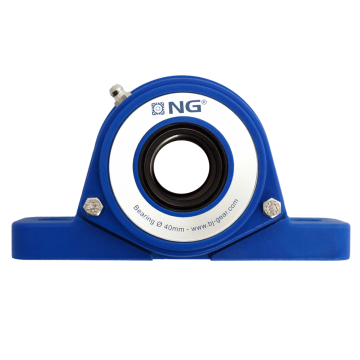 NG waterproof pillow block bearing SF2 Ø30, 2-bolt, open cover, blue