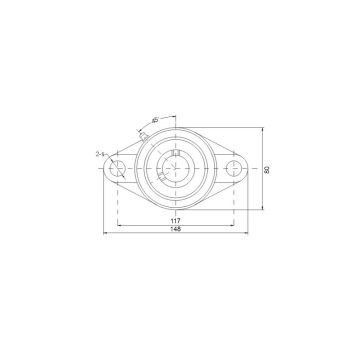 Flanged bearing SUCFL206S, Ø30, 2-holes, stainless steel