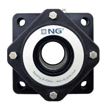 NG waterproof flange bearing F4 Ø40, 4-bolt, open cover