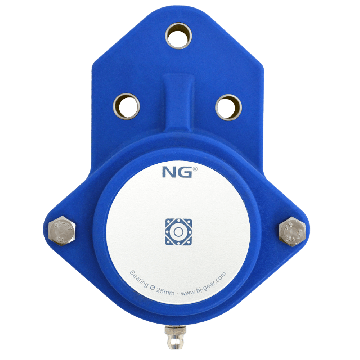 NG wasserdicht Flanschlager F3 Ø25, 3-Loch, geschlossen Deckel, blau