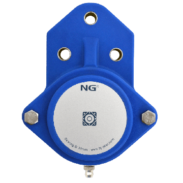 NG waterproof flange bearing F3 Ø30, 3-bolt, closed cover, blue