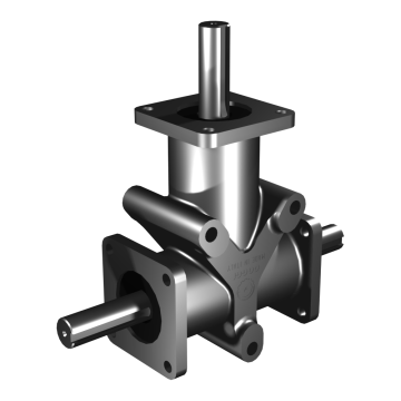 Poggi vinkelgear 5033, R1:1, D1/2, Ø25f7, 3-vejs, Rustfri