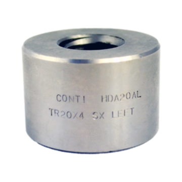 CONTI HDA Tr 20x4 cylindrisk trapezmøtrik, venstre gevind, rustfrit stål