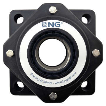 NG wasserdicht Flanschlager F4 Ø50, 4-Loch, geöffnet Deckel