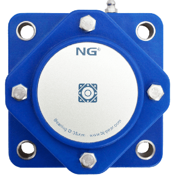 NG wasserdicht Flanschlager F4 Ø35, 4-Loch, geschlossen Deckel, blau