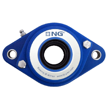 NG wasserdicht Flanschlager F2 Ø40, 2-Loch, offener Deckel, blau
