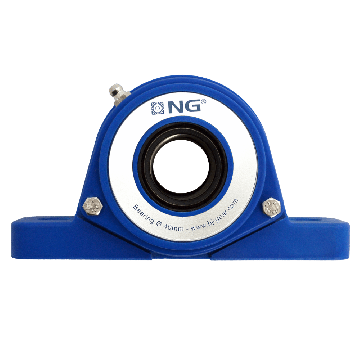 NG wasserdicht Stehlager SF2 Ø30, 2-Loch, offener Deckel, Blau