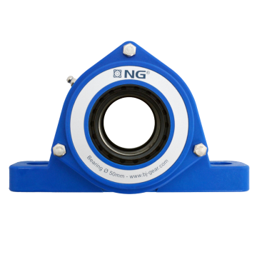 NG wasserdicht Stehlager SF2 Ø50, 2-Loch, offener Deckel, Blau