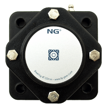 NG waterproof flange bearing F4 Ø25, 4-bolt, closed cover