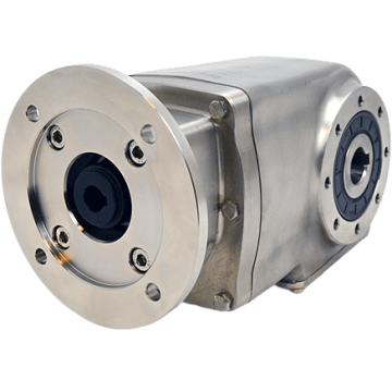 Clean-Geartech X42N, keglehjulsgear Ø25H7 hulaksel, 13,18:1, indgang 90B14, V5, rustfrit stål