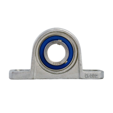 Mini Pillow block bearing MUP002, Ø15, with feet, eccentric collar, stainless steel