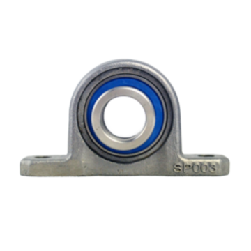 Mini Pillow block bearing MUP003, Ø17, with feet, eccentric collar, stainless steel