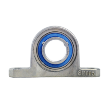 Mini Pillow block bearing MUP005, Ø25, with feet, eccentric collar, stainless steel