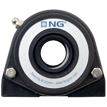 NG wasserdicht Stehlager mit Gewinde S2 Ø25, 2-Loch, offen Deckel