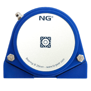 NG waterproof pillow block bearing with thread S2 Ø30, 2-bolt, open cover, blue