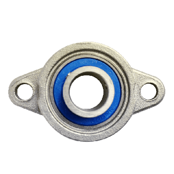 Mini Flanged bearing MKFL002, Ø15, 2-holes, set screw, stainless steel