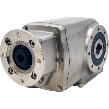 Clean-Geartech X42N, Kegelstirnradgetriebe Ø25H7 Hohlwelle, 15,27:1, Eingang 71B14, V5, Edelstahl