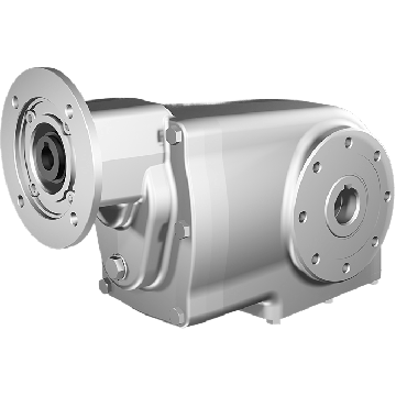 Clean-Geartech X43N, keglehjulsgear Ø25H7 hulaksel, 65,72:1, indgang 71B14, B3, rustfrit stål