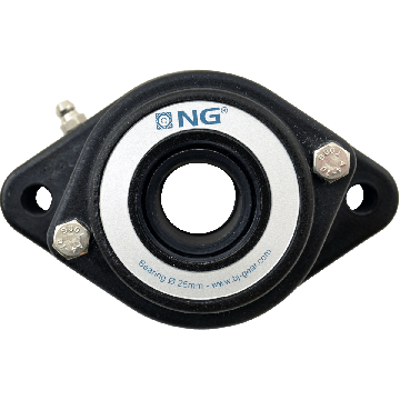 NG vandtæt flangeleje F2 Ø25, 2-huls, åbent dæksel