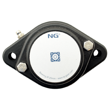 NG waterproof flange bearing F2 Ø25, 2-bolt, closed cover