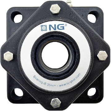 NG waterproof flange bearing Ø35 F4, 4-bolt, open cover
