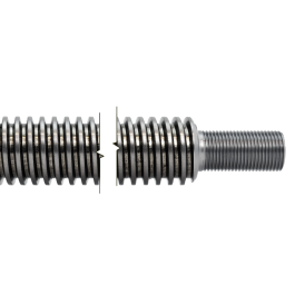 TR24x5 Trapezoidal spindle cut to length with male thread and M16x1.5