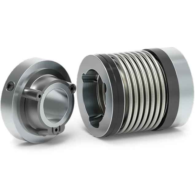 R+W MK4 45 39 21 10 miniature bellow coupling, stainless steel, steel and plastic