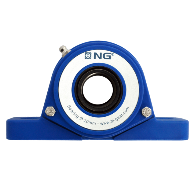 NG waterproof pillow block bearing SF2 Ø20, 2-bolt, open cover, blue