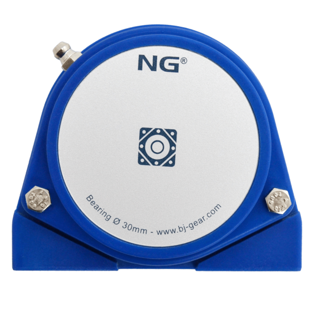 NG waterproof pillow block bearing with thread S2 Ø30, 2-bolt, closed cover, blue