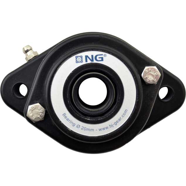 NG waterproof flange bearing F2 Ø20, 2-bolt, open cover