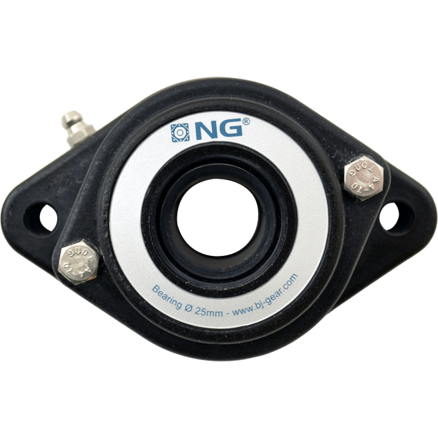 NG waterproof flange bearing F2 Ø25, 2-bolt, open cover