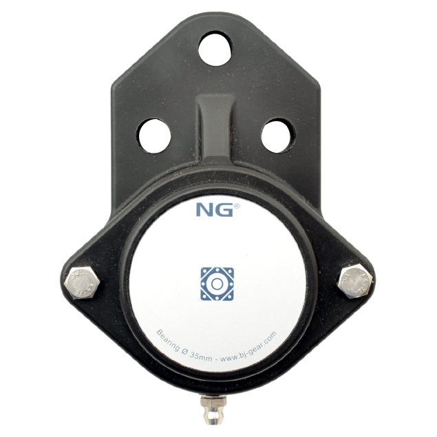 NG waterproof flange bearing F3 Ø35, 3-bolt, closed cover