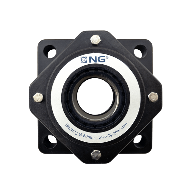 NG flange bearing F4 Ø60, 4-bolt, open cover