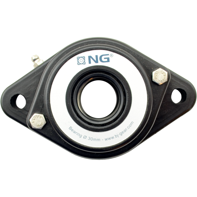 NG waterproof flange bearing F2 Ø30, 2-bolt, open cover
