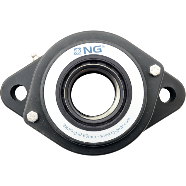 NG vandtæt flangeleje F2 Ø60, 2-huls, åbent dæksel