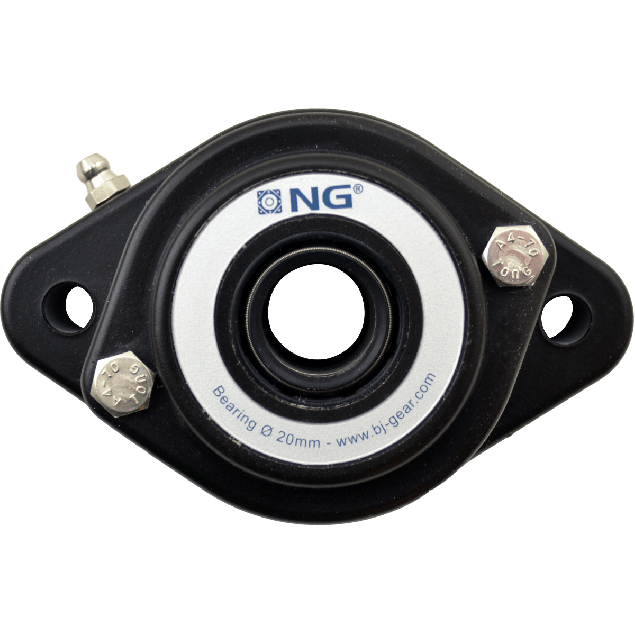 NG vandtæt flangeleje F2 Ø20, 2-huls, åbent dæksel