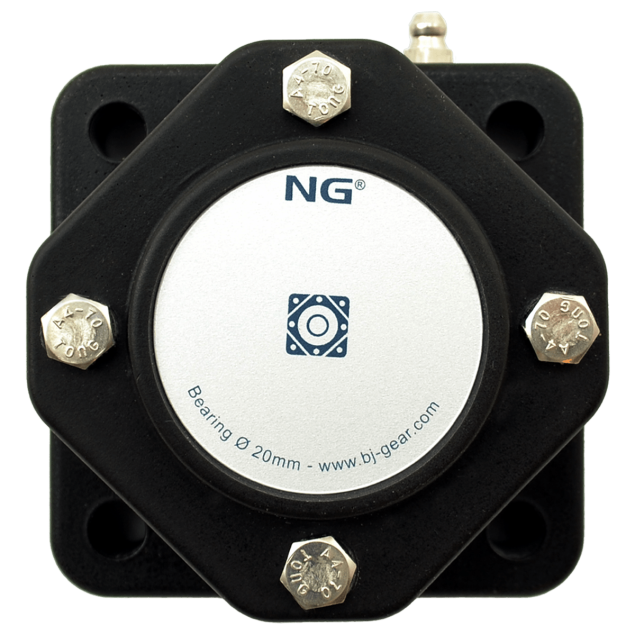 NG waterproof flange bearing F4 Ø20, 4-bolt, closed cover