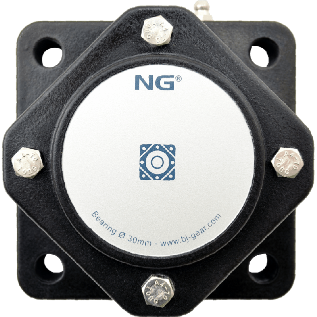 NG waterproof flange bearing F4 Ø30, 4-bolt, closed cover