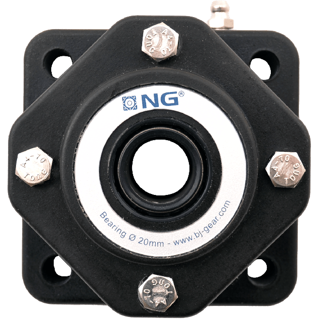 NG waterproof flange bearing F4 Ø20, 4-bolt, open cover