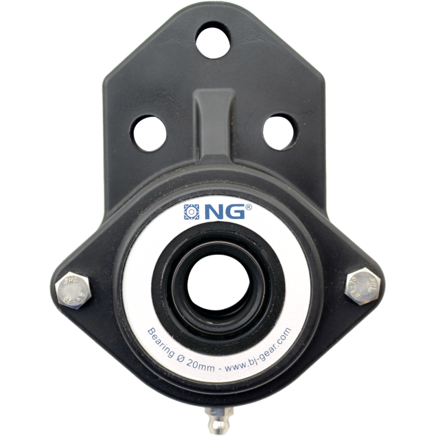 NG waterproof flange bearing F3 Ø20, 3-bolt, open cover