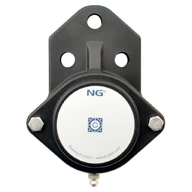 NG waterproof flange bearing F3 Ø25, 3-bolt, closed cover