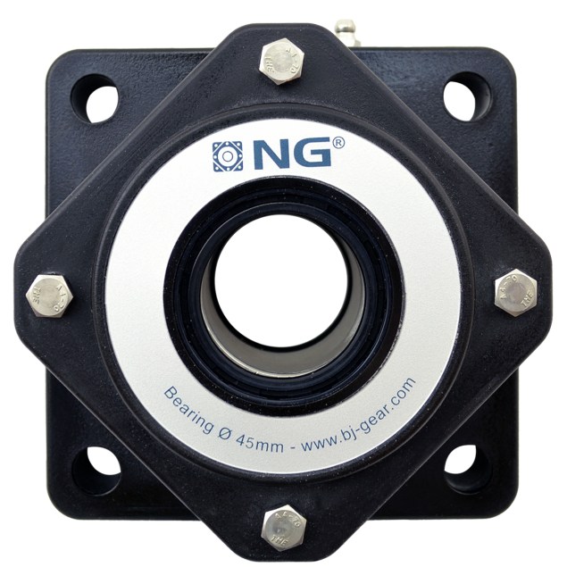 NG wasserdicht Flanschlager Ø45 F4, 4-Loch, offener Deckel