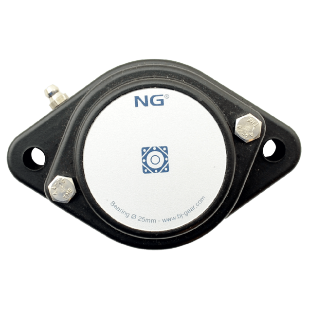 NG waterproof flange bearing F2 Ø25, 2-bolt, closed cover