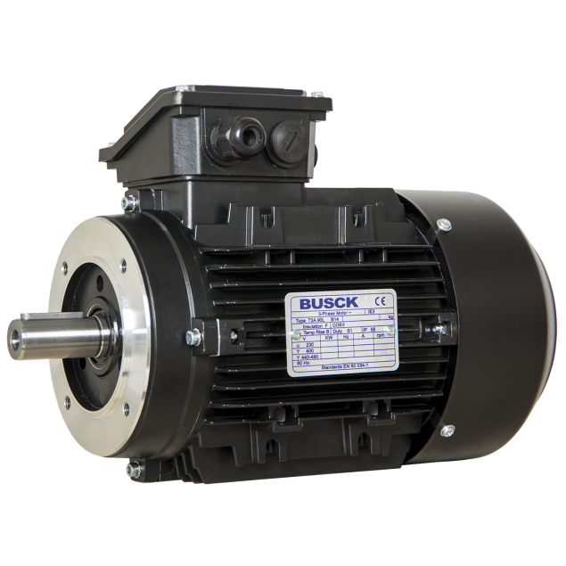 Busck AC motor T3A90LB-6, 1,5kW, 950RPM, B14, 230/400, 50 Hz, Aluminium