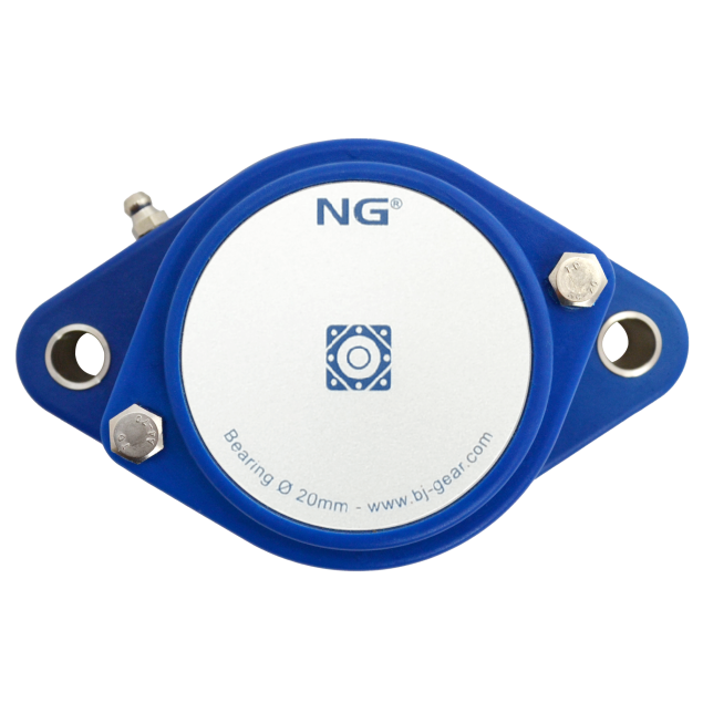 NG waterproof flange bearing F2 Ø20 2-bolt closed cover blue