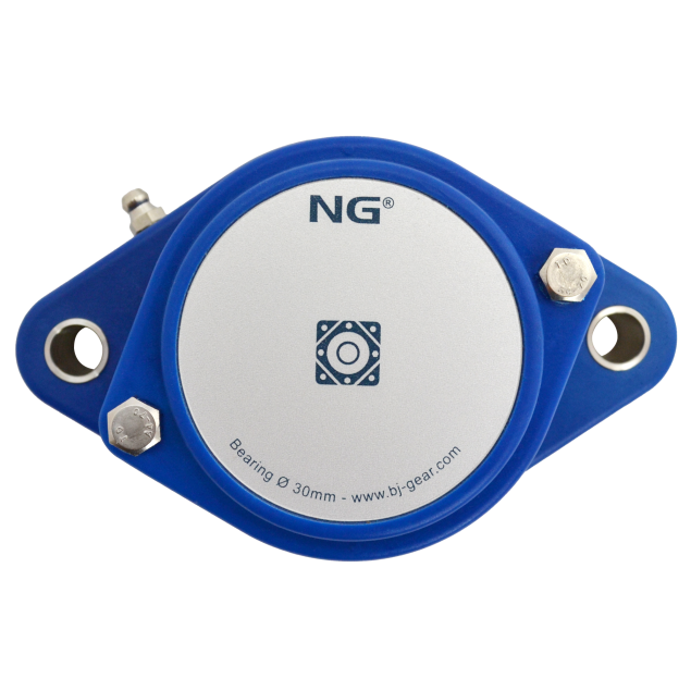 NG wasserdicht Flanschlager F2 Ø30, 2-Loch, geschlossen Deckel, blau