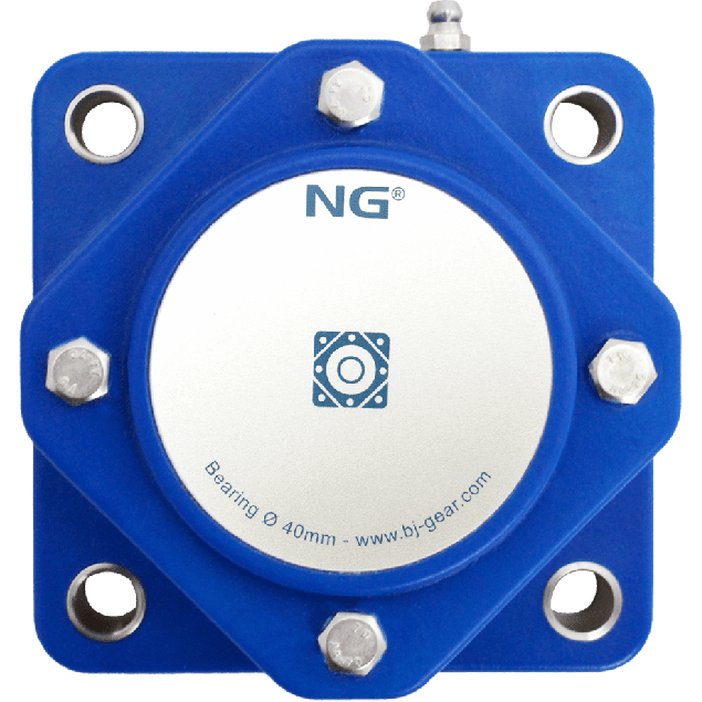 NG wasserdicht Flanschlager F4 Ø40, 4-Loch, geschlossen Deckel, blau